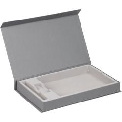 Коробка Horizon Magnet с ложементом под ежедневник, флешку и ручку, серая